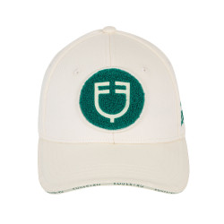 Casquette de baseball Equestro logo sur patch en éponge Blanc antique / vert ultramarine