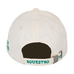 Casquette de baseball Equestro logo sur patch en éponge Blanc antique / vert ultramarine