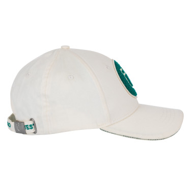 Casquette de baseball Equestro logo sur patch en éponge Blanc antique / vert ultramarine