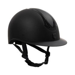 Casque femme Equestro visière large homologué EN 1384-2023 Noir / noir shiny