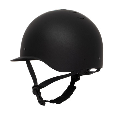 Casque femme Equestro visière large homologué EN 1384-2023 Noir / noir shiny