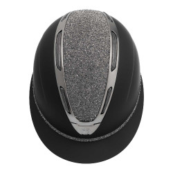 Casque femme Equestro Apocalypse coque mate avec strass EN 1384-2023 Noir / gunmetal Gris