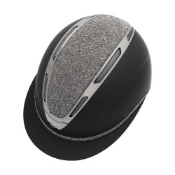 Casque femme Equestro Apocalypse coque mate avec strass EN 1384-2023 Noir / gunmetal Gris