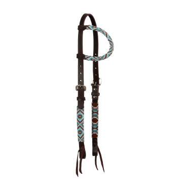 Bridon western Pool’s Diamonds one-ear perlée huilée