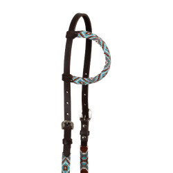 Bridon western Pool’s Diamonds one-ear perlée huilée
