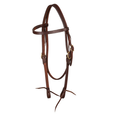 Bridon western Pool’s Browband Tie Ends Huilé Marron