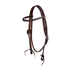 Bridon western équitation cuir Pool’s, boucles silver