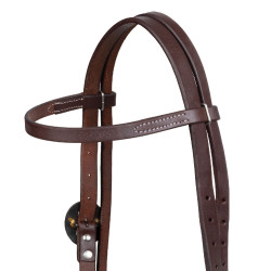 Bridon western équitation cuir Pool’s, boucles silver