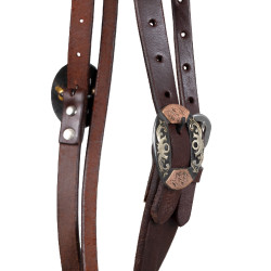 Bridon western équitation cuir Pool’s, boucles silver
