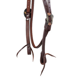 Bridon western équitation cuir Pool’s, boucles silver