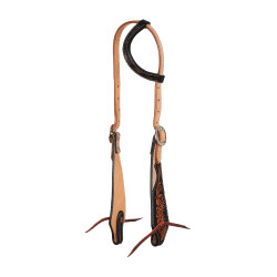 Bridon western one-ear Pool’s dark floral tooling