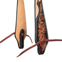 Bridon western one-ear Pool’s dark floral tooling