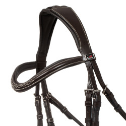 Bridon mexicain Supreme avec muserolle anatomique Marron foncé