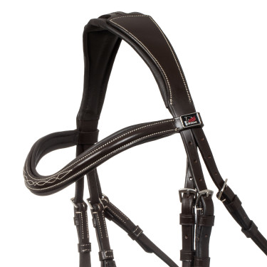 Bridon mexicain Supreme avec muserolle anatomique Marron foncé