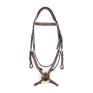 Bridon Equestro muserolle mexicaine et mouton synthétique Marron foncé