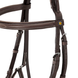 Bridon Equestro muserolle mexicaine et mouton synthétique Marron foncé