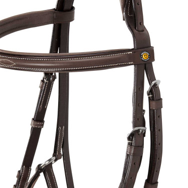 Bridon Equestro muserolle mexicaine et mouton synthétique Marron foncé