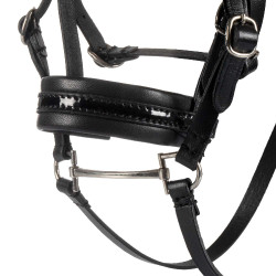Bridon d’équitation jouet Equestro cuir avec clous argentés