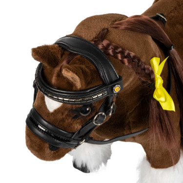 Bridon d’équitation jouet Equestro cuir avec clous argentés