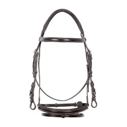 Bridon de Jumping Equestro cuir anglais Marron foncé Bridon de Jumping Equestro cuir anglais Marron foncé