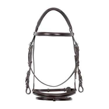 Bridon de Jumping Equestro cuir anglais Marron foncé Bridon de Jumping Equestro cuir anglais Marron foncé