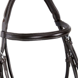 Bridon de Jumping Equestro cuir anglais Marron foncé Bridon de Jumping Equestro cuir anglais Marron foncé