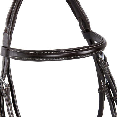 Bridon de Jumping Equestro cuir anglais Marron foncé Bridon de Jumping Equestro cuir anglais Marron foncé