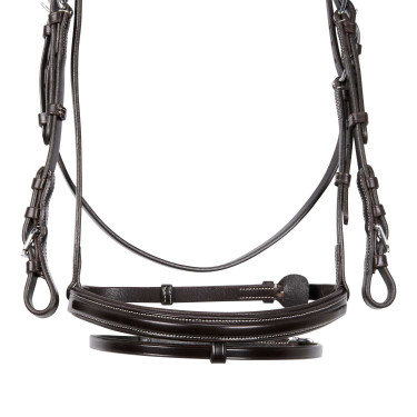 Bridon de Jumping Equestro cuir anglais Marron foncé Bridon de Jumping Equestro cuir anglais Marron foncé