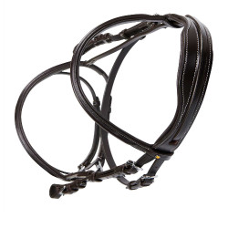Bridon de Jumping Equestro cuir anglais Marron foncé Bridon de Jumping Equestro cuir anglais Marron foncé