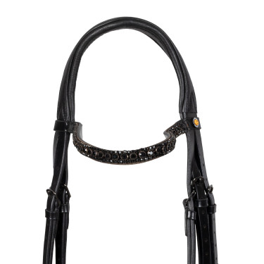 Bridon de dressage Equestro Elegant en cuir Noir