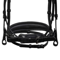 Bridon de dressage Equestro Diamond en cuir Noir
