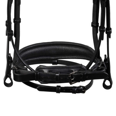 Bridon de dressage Equestro Diamond en cuir Noir
