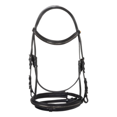 Bridon anglais Equestro noir en cuir Noir Bridon anglais Equestro noir en cuir Noir