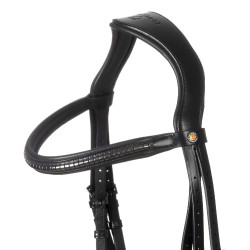 Bridon anglais Equestro noir en cuir Noir Bridon anglais Equestro noir en cuir Noir