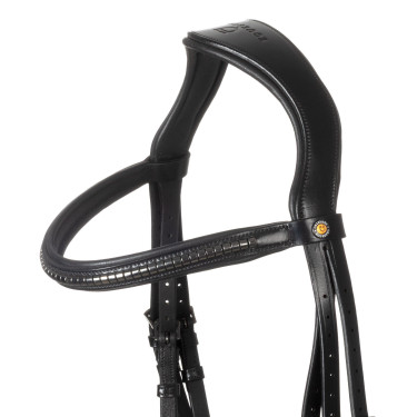 Bridon anglais Equestro noir en cuir Noir Bridon anglais Equestro noir en cuir Noir