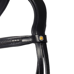Bridon anglais Equestro noir en cuir Noir Bridon anglais Equestro noir en cuir Noir
