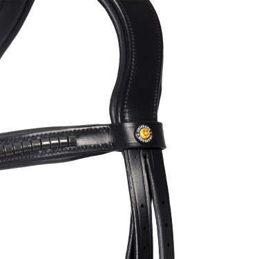 Bridon anglais Equestro noir en cuir Noir Bridon anglais Equestro noir en cuir Noir