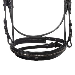 Bridon anglais Equestro noir en cuir Noir Bridon anglais Equestro noir en cuir Noir