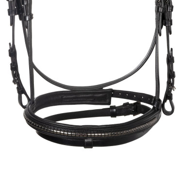 Bridon anglais Equestro noir en cuir Noir Bridon anglais Equestro noir en cuir Noir