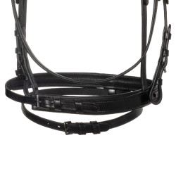 Bridon anglais Equestro noir en cuir Noir Bridon anglais Equestro noir en cuir Noir
