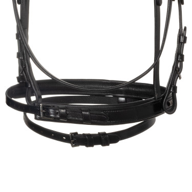 Bridon anglais Equestro noir en cuir Noir Bridon anglais Equestro noir en cuir Noir
