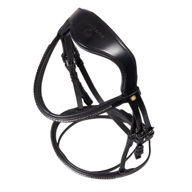 Bridon anglais Equestro noir en cuir Noir Bridon anglais Equestro noir en cuir Noir