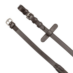 Bridon anglais en cuir souple Equestro à surpiqûres fantaisie Marron foncé