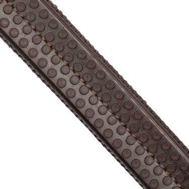Bridon anglais en cuir souple Equestro à surpiqûres fantaisie Marron foncé