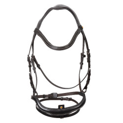 Bridon anatomique Equestro muserolle curvée Marron foncé Bridon anatomique Equestro muserolle curvée Marron foncé