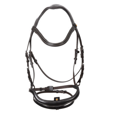 Bridon anatomique Equestro muserolle curvée Marron foncé Bridon anatomique Equestro muserolle curvée Marron foncé