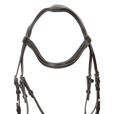 Bridon anatomique Equestro muserolle curvée Marron foncé Bridon anatomique Equestro muserolle curvée Marron foncé
