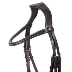 Bridon anatomique Equestro muserolle curvée Marron foncé Bridon anatomique Equestro muserolle curvée Marron foncé