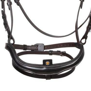 Bridon anatomique Equestro muserolle curvée Marron foncé Bridon anatomique Equestro muserolle curvée Marron foncé