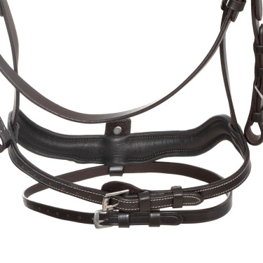 Bridon anatomique Equestro muserolle curvée Marron foncé Bridon anatomique Equestro muserolle curvée Marron foncé